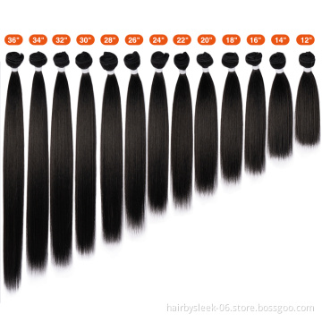 12 to 36 inches bone straight Young girl Hair Feel Super Soft Smooth Hair Bundles With Closure Synthetic Hair Extension